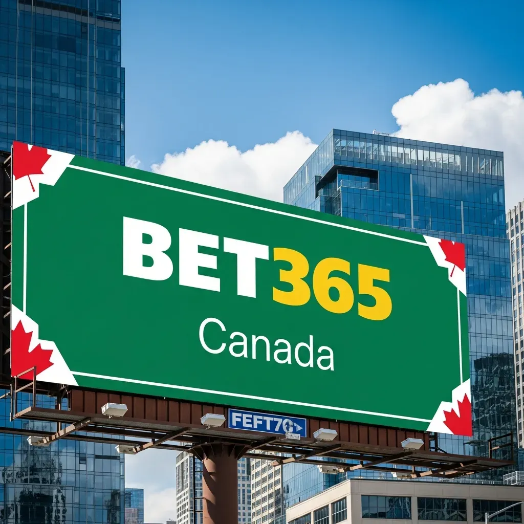 canada bet365 BET365 Canada billboard with maple leaves against city skyline