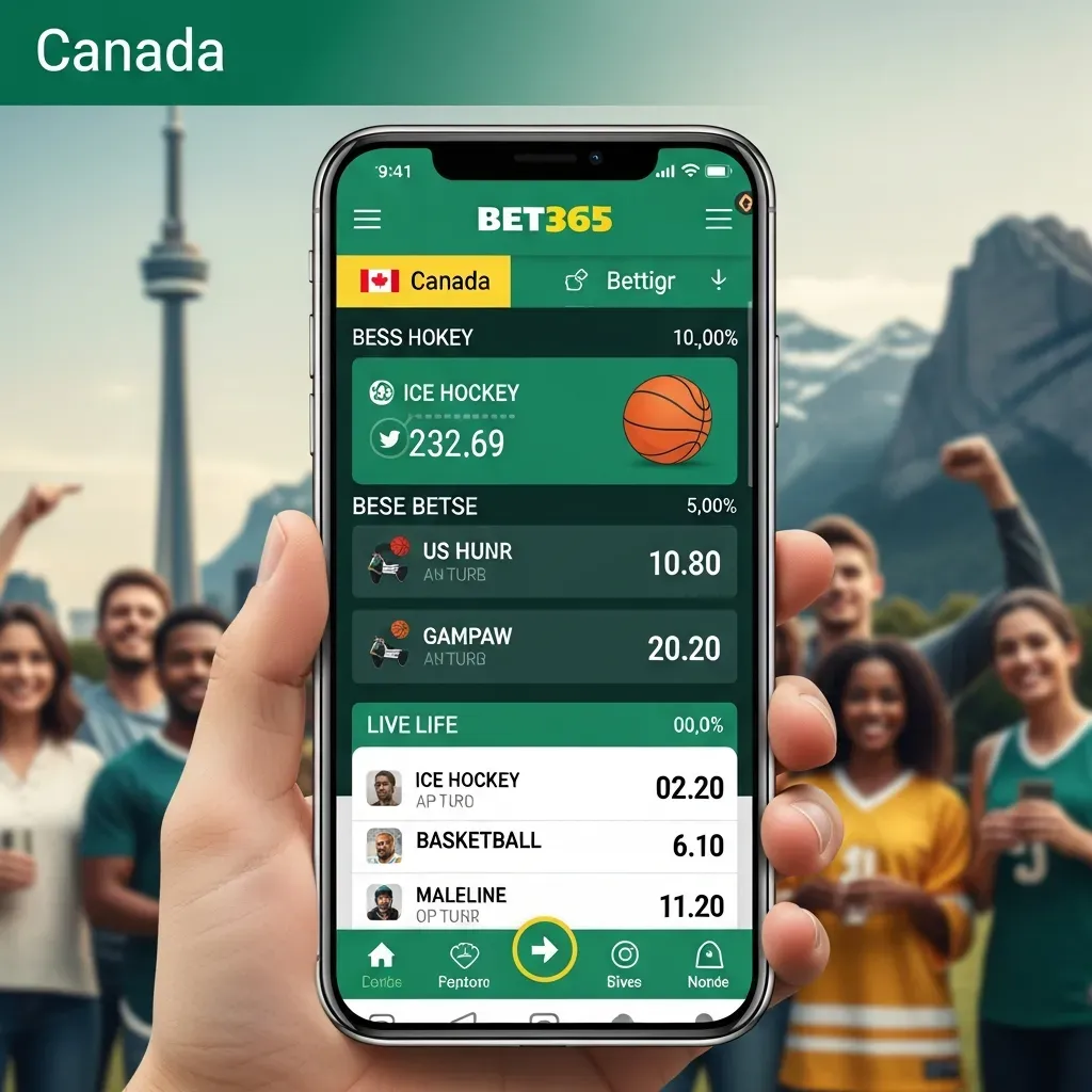 canada bet365 Hand holding smartphone displaying Bet365 sports betting app in Canada